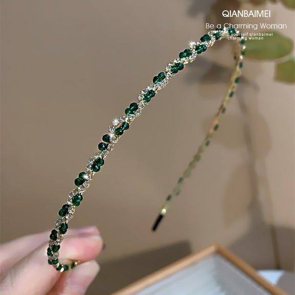 Emerald green hairband exquisitely advanced fairy retro versatile hair clip handmade headband new hair accessory