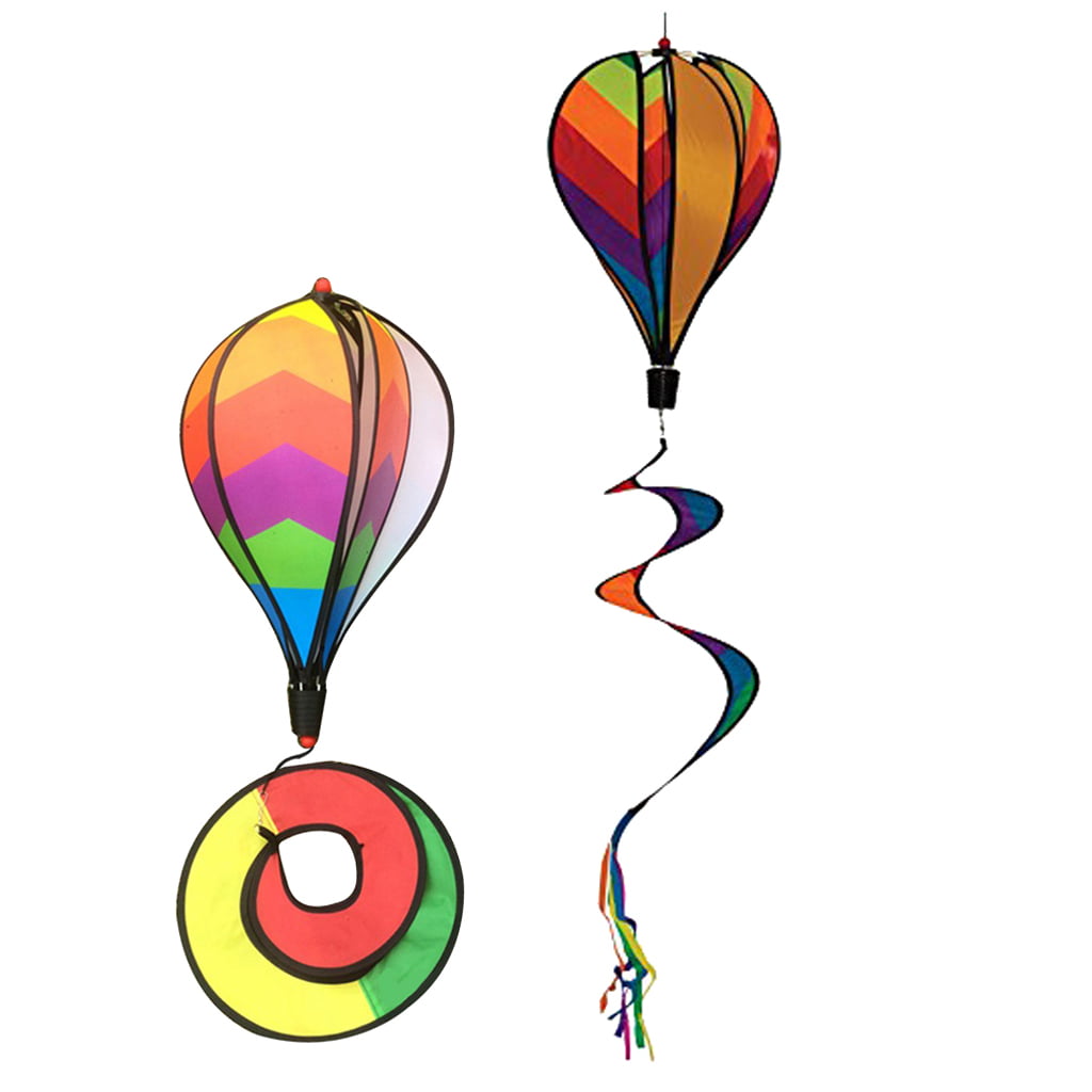 Homyl 4Pcs Hot Air Balloons windsocks Windmill Toy Garden Lwan Yard Outdoor Decor Windsock
