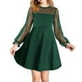 thumbnail image 1 of Zpanxa Chemises d'Été pour Filles Élégantes à Manches Longues Col Rond Ligne A Fête Danse Remise des Diplômes Robe en Maille avec Polyester Spandex 13 Ans, 1 of 6