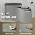 thumbnail image 5 of CAPHAUS Dual Trash Can with Lid, Trash and Recycling Bins Combo for Kitchen, Hands-free Stainless-Steel Garbage Can with 2 Compartment, Hinged Lid, Odor Filter, Handles, 25L+25L, 2 x 6.6 Gallon, 5 of 9