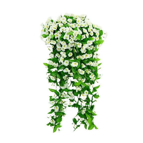 JoyMoreHome Artificial Hanging Flowers, 2pcs Fake Morning Glory Vine Faux Flower Garland Plastic Plants for Indoor Outdoor Wall Garden Wedding Home Party Decor