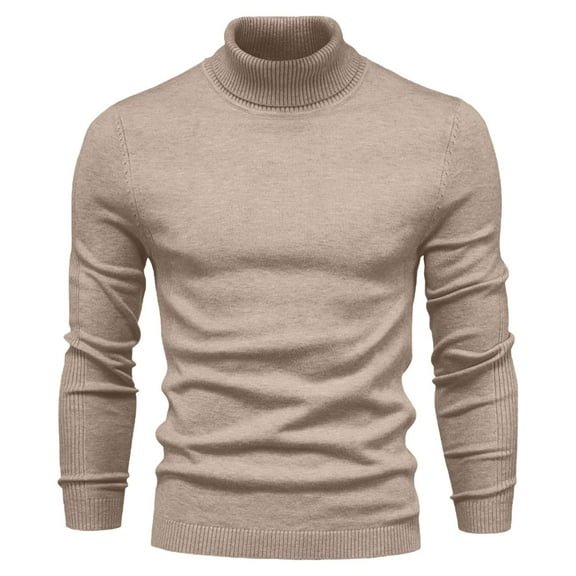 Agkizg Men Long Sleeve Shirts,Mens Casual Shirts,Men's Solid Color Turtleneck Pullover Long Sleeve Loose Base Layer Sweater