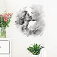 thumbnail image 2 of Adhesivos de pared con beso romántico de pareja, blanco y negro, 30 x 30 cm, 2 of 4