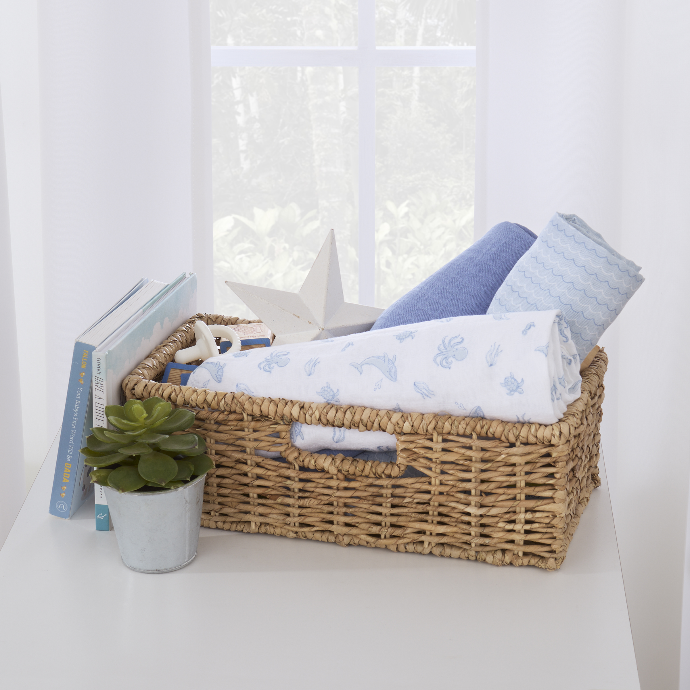 Parent's Choice Muslin Swaddle Blankets 3-Pack, 47x47 Ocean Blue photo 8