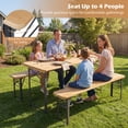thumbnail image 6 of Gymax 3PCS Folding Picnic Table w/ Benches Seats & Metal Frame for Garden Patio, 6 of 10