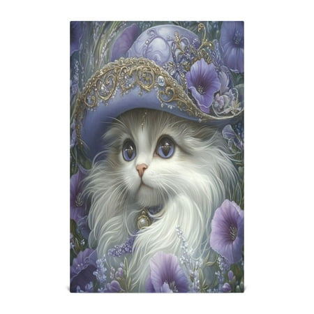 

WOBOGO Gorgeous Persian Cat Kitchen Towel 1 Piece Large Cotton Dishcloth Premium Absorbency Set with Hanging Loop