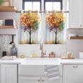 thumbnail image 2 of Abstract Art Tree Kitchen Curtains Short 54 Inch Length, Modern Fall Oil Painting Tree Autumn Grommet Top Bedroom Living Room Curtains, Light Filtering Cafe Curtain Drapes 2 Panels Set 84''x54'', 2 of 9