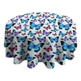 thumbnail image 4 of Lightblue Butterfly Pattern Round Tablecloth 60"x60",Wrinkle Wipeable Table Cloth for Kitchen Dining Room Picnic Patio Party, 4 of 6