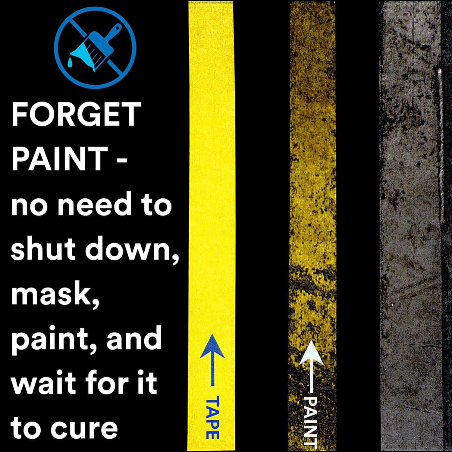 3m Floor Marking Tape, vinyl, Solid, Black, 3/4 in W., 5.2 mil Thickness 471