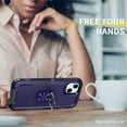 thumbnail image 6 of SaniMore for iPhone 14 Multi-Functional Case, 3-Layer Protection Magnetic Cover Support Car Mount & 360° Rotatable Metal Ring Kickstand Full Body Shockproof Protective Shell, Blue, 6 of 10