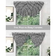 thumbnail image 5 of Waterfall Valances for Windows, Geometric Lattice, Kitchen Sheer Valance Curtains, Black Grey Classic Farmhouse Plaid Rod Pocket Elegant Swag Valances for Living Room Bedroom, 47.2"x38.5", 3 Panel, 5 of 8