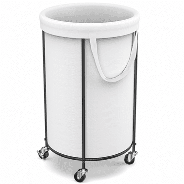 110L Slim Double Laundry Hamper With Lid & Wheels - 2 Section Rolling Dirty Clothes Basket With Removable Mesh Bags