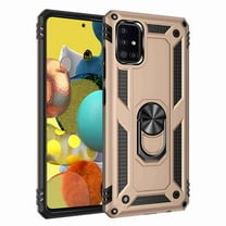 Dteck Heavy Duty Shockproof Case for Samsung A71 5G [NOT fit A71 5G UW Verizon, Not fit for A71 4G], Metal Magnetic Ring Holder Protive Armor Phone Cover Kickstand for Samsung Galaxy A71 5G , gold