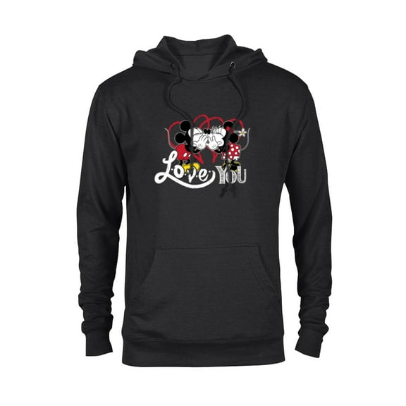 Disney Mickey & Minnie Mouse Love You Secret Valentine’s Day - Pullover Hoodie for Adults - Customized-Black