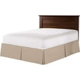 thumbnail image 2 of Box Pleated Twin Bed Skirt - 18" Inch Tailored Drop - Easy Fit for Twin Size (39" x 75") Beds - 100% Egyptian Cotton Soft Sheen & 400TC Bed Frame Cover with Corner Pleats - Taupe Solid., 2 of 5