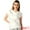 White, variant on DARING DIVA Women's Satin Cowl Neck Short Sleeve Casual Blouses S White