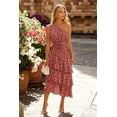 thumbnail image 3 of PRETTYGARDEN Women's Summer Floral Sundress Casual One Shoulder Tiered Ruffle Flowy Midi Beach Boho Dresses, 3 of 9