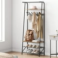thumbnail image 2 of Gaderth Coat Rack Hall Tree With Shoe Storage Bench, 4 In 1 Entryway Organizer With 5/10 Hooks, Hanging Rod And 3 Tier Shoe Rack, Freestanding Metal Hall Tree For Hallway Front Door Mudroom, 2 of 6