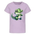 thumbnail image 3 of YUEHUA Kids Athletic Girls Shirts Girls Summer Short Sleeve T Shirt Cute Animal Print Casual Loose Fit Tee for Kids Comfortable Daily Wear Top for Spring and Summer, Size 6-7 Years, 3 of 4