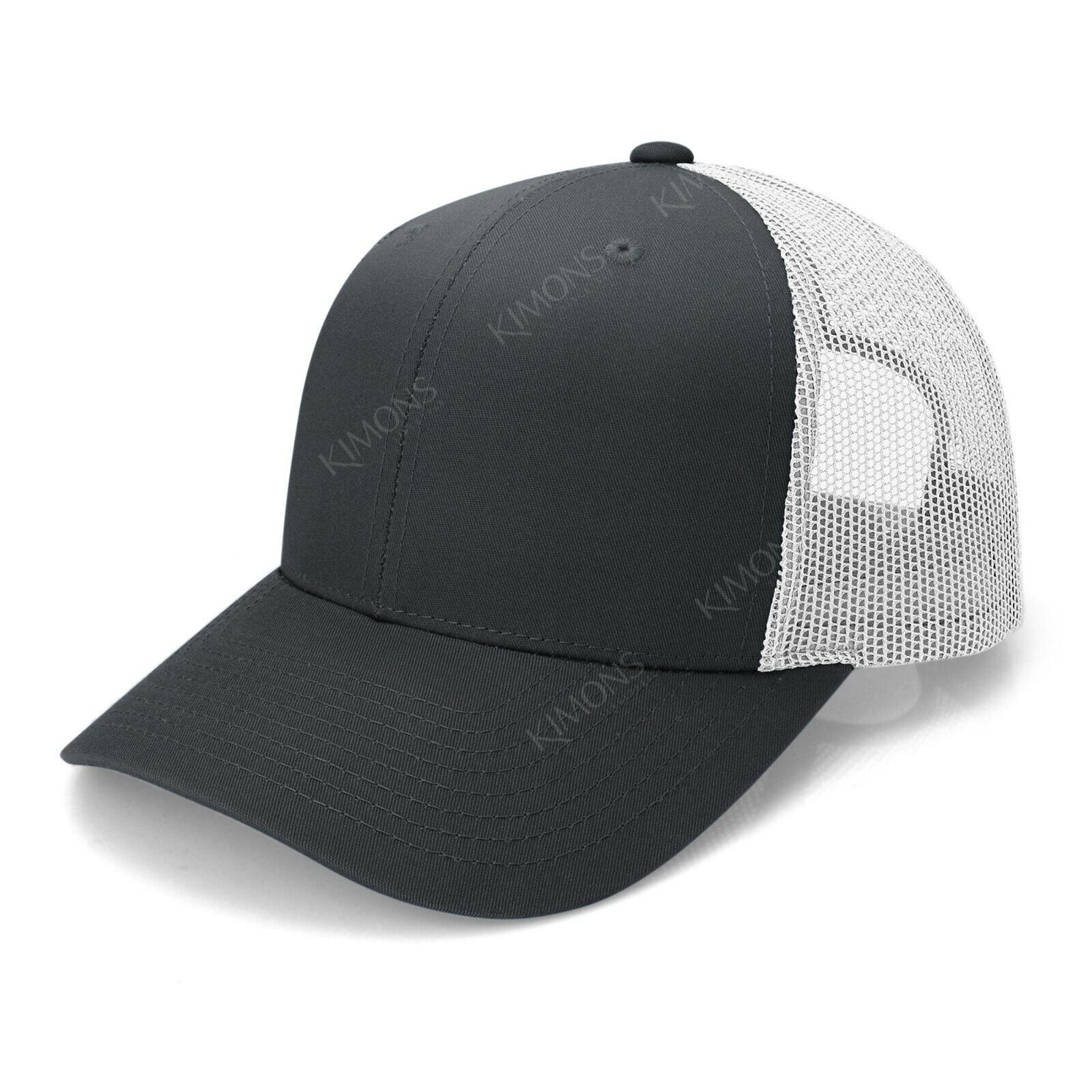 Trucker Hat Mesh Baseball Cap Snapback Adjustable Flat Visor Solid Hip Hop Mens 