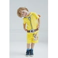 thumbnail image 4 of Paw Patrol Rubble Little Boy Girl Kids Cosplay T-Shirt and Bike Shorts French Terry Outfit Set Yellow 6, 4 of 5