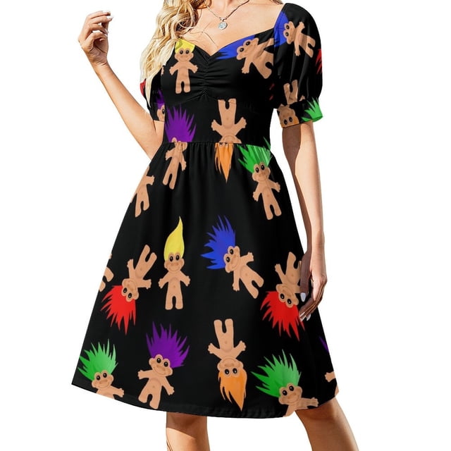 Patrón de muñecas Troll Vestido de manga corta Vestidos de novia para fiestas Vestidos de cóctel Vestido de manga larga Vestido para mujer