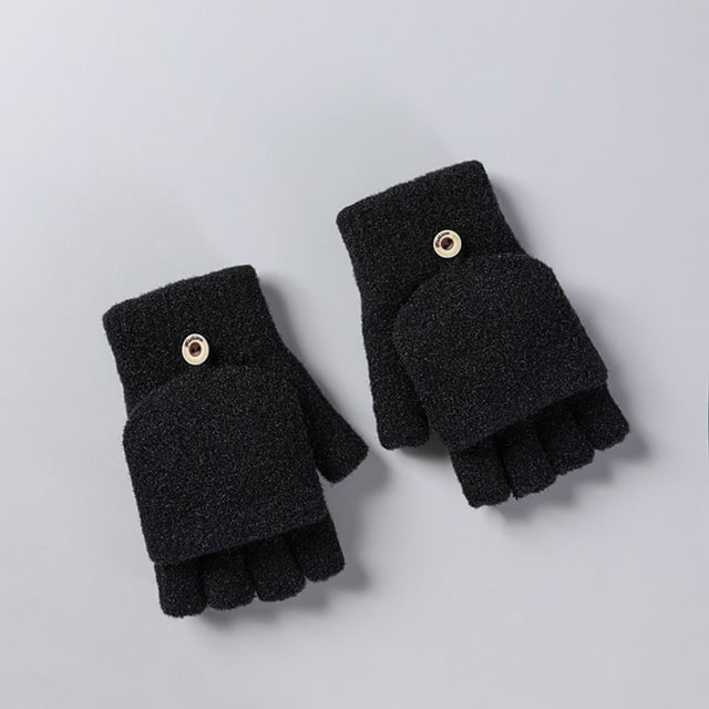 Gants Thermiques Sans Doigts pour Femmes, Décontractés, Épaissis, Chauds, Unis