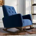 thumbnail image 5 of Pemberly Row Mid-Century Modern Tight Back Velvet Rocking Chair in Blue, 5 of 6