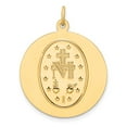 thumbnail image 4 of FJC Finejewelers 14 kt Yellow Gold Solid Polished/Satin Round Miraculous Medal 30 x 24 mm, 4 of 6