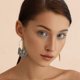 thumbnail image 3 of 2023 New Design Metal Rhinestone Fishbone Dangle Earrings--55896-BU|Model code3027 55896-BU, 3 of 5