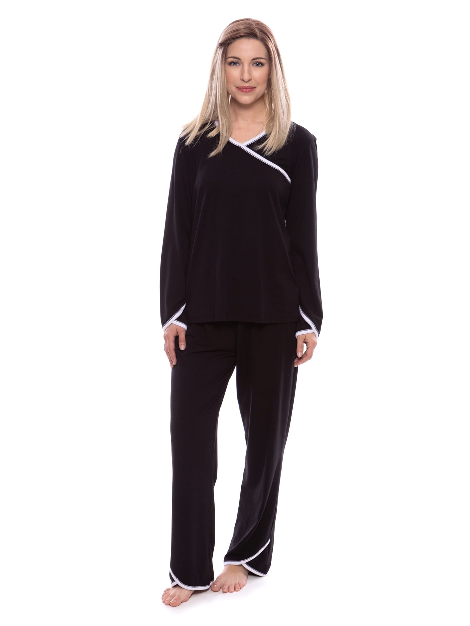 Luxury Sleepwear for Her by Texere Oasisleep Women's Faux-Wrap Pajama ...
