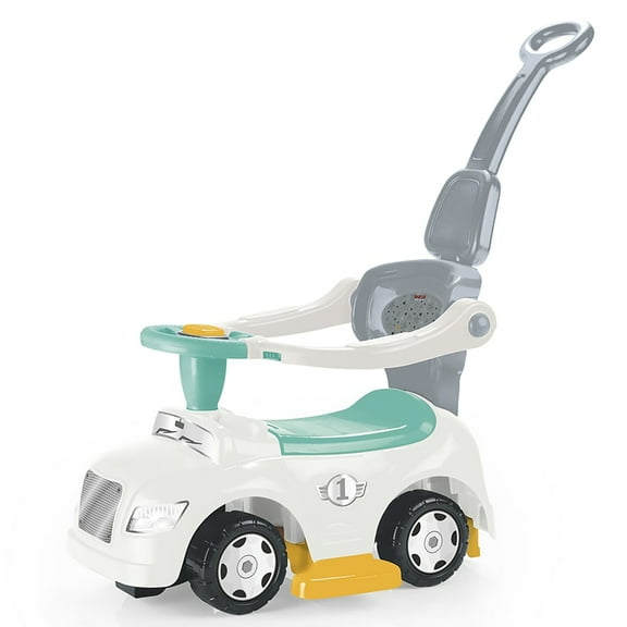 Dolu: Ride-On Car: 3-In-1 Walk & Drive - White, Green, Yellow - 3 Modes: Stroller-Walker-Push Car, Parent Handle, Horn, Baby & Toddler Ages 12 Mo 