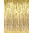thumbnail image 1 of 3.2 ft x 9.8 ft Metallic Tinsel Foil Fringe Curtains for Party Photo Backdrop Wedding Decor (1 Pack, Gold), 1 of 5
