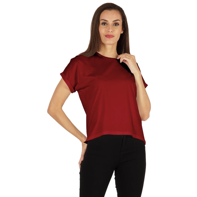 Inkmeso T-shirt à Épaules Tombantes et Col Rond pour Femmes, Coupe Décontractée pour l'Été