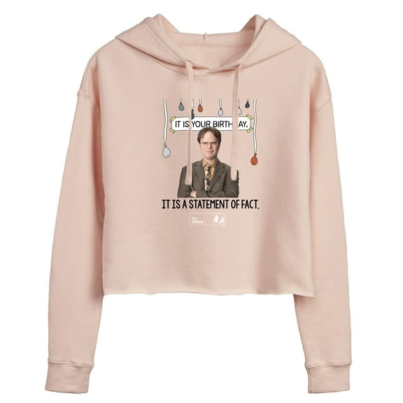 The Office - It Is Your Birthday - Juniors Cropped Pullover Hoodie