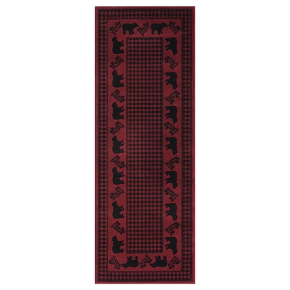 United Weavers Highlands Area Rug 3115 60730 Bear March Red, 2' x 7'