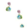 thumbnail image 2 of Delight Jewelry Resin Blowfish Pink Crystal Clip on Earrings, 2 of 5