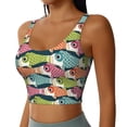 thumbnail image 2 of Pofeuu Lantern Koi Fish Print Sports Bra for Women Sexy Vest Yoga Running Gym Fitness Crop Bras Tops-X-Large, 2 of 8
