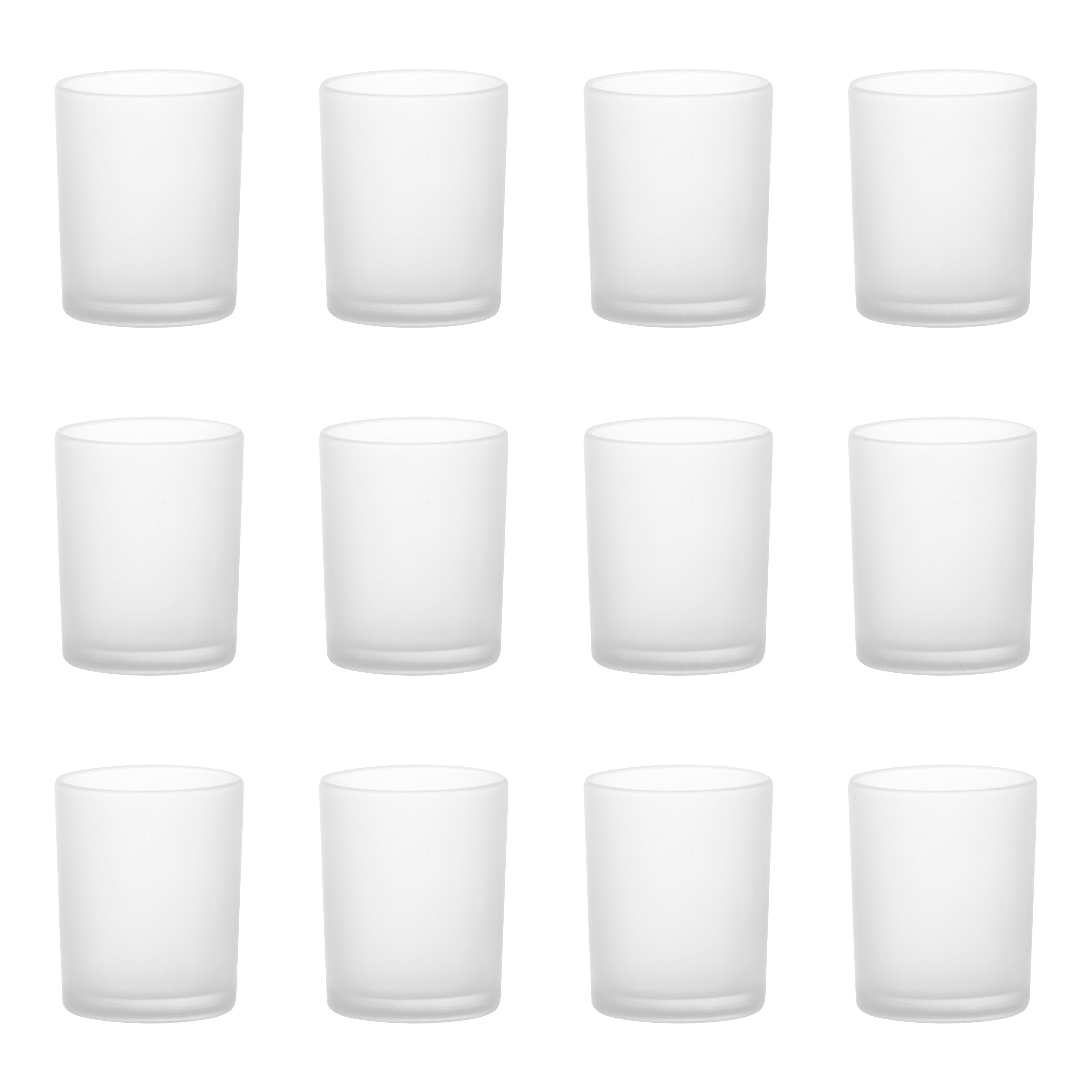 Arc Frosted Votive Candle Holders 3 oz. Set of 12, Bulk Pack