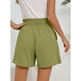 thumbnail image 7 of Chiclily Women's Shorts High Waist Drawstring Shorts Summer Loose Beach Shorts with Pockets, Green L, 7 of 7