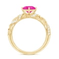 thumbnail image 3 of Rosec Jewels Vintage Inspired Ring for Women, Lab Grown Pink Sapphire Ring with Diamond, 18K Yellow Gold, US 12.50, 3 of 9