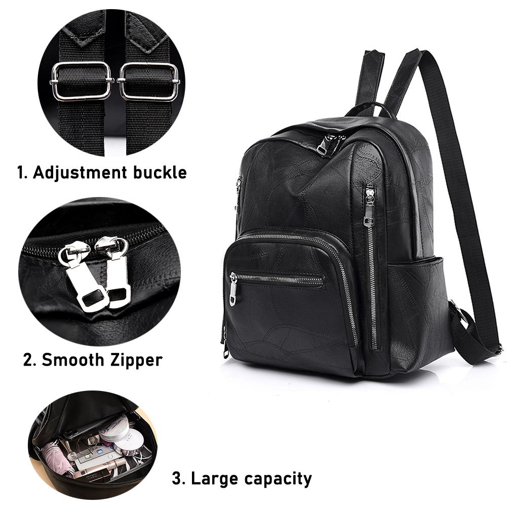 Leather Backpack Purse for Women Fashion Ladies Designer Large Backpack Travel Bag - image 3 of 6