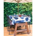 thumbnail image 3 of nqOlkjepod Blue Geometric Outdoor Tablecloth with Umbrella Hole & Zipper, Minimalist Abstract Retro Artwork Rectangle Table Cover 60x120 Inch, Dining Waterproof Table Cloth Protector for Patio/Party, 3 of 7