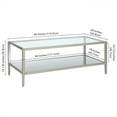 thumbnail image 5 of Henn&Hart 45" Satin Nickel Finish Metal/Glass Coffee Table, 5 of 5