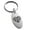 Silver, variant on Stainless Steel Rose Petal Heart Engraved Small Oval Charm Keychain Keyring