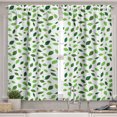 thumbnail image 2 of Ambesonne Nature Valance & Curtain, Botanical Leafage Pattern, 55"x24", Emerald Green White, 2 of 7