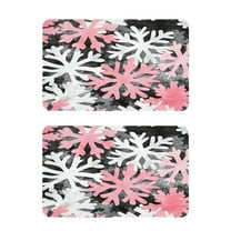 Pink Snowflakes 2 Pack 4x2.5 Inch Magnetic Stickers Thick and Strong for Fridge Dishwasher Teaching