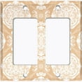 thumbnail image 6 of Metal Light Switch Plate Cover Mandala Beige White Floral Pattern Damask MDL075, 6 of 13