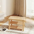 thumbnail image 3 of EDX 3 Tier Bamboo Shoe Rack Bench, 11.3'' x 27.6'' x 18'' Storage Seat Organizer with 286lb Capacity for Entryway,  Bedroom and Living Room,  Wood, 3 of 9
