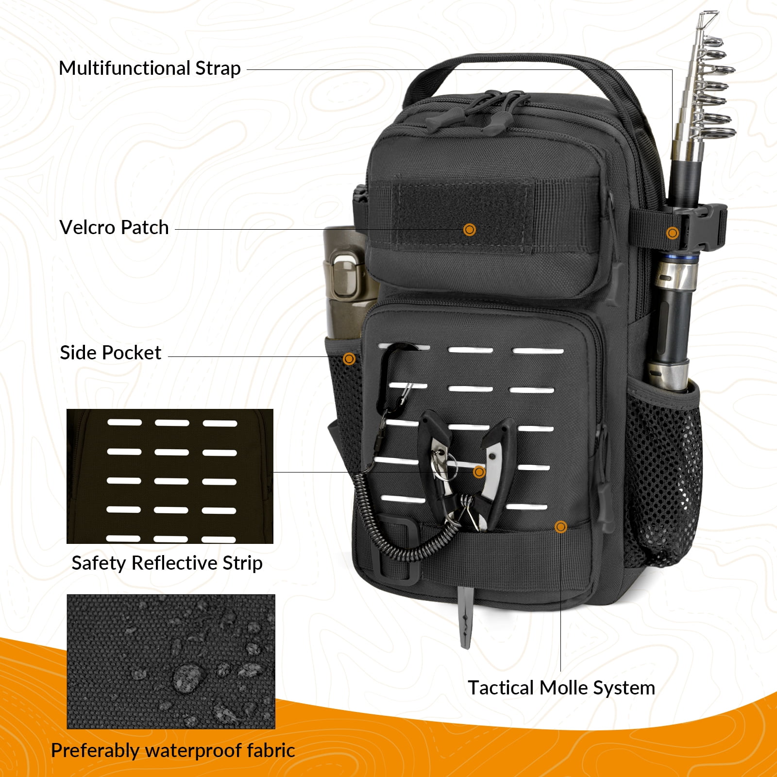 THKFISH 85Pcs Fishing Tool Kit, Fishing Backpack with Tackle Boxes Included, Fishing Tackle Kit Include Fishing Bait Lure Gear Kit, Fishing Pliers, Fish Hook Remover, Lip Gripper